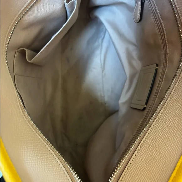 Coach City Tote C1757-F59855 Taupe & Yellow Tote Bag w Matching Wristlet - Picture 13 of 14